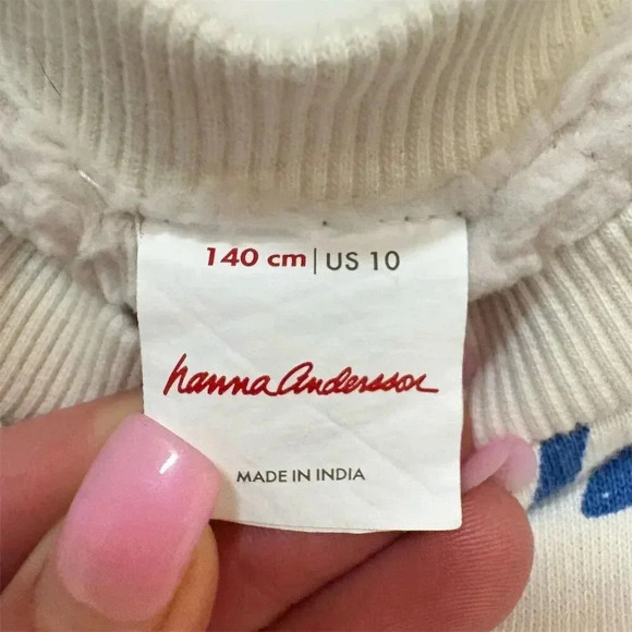 Hanna Andersson Fleece Girls Floral Pullover Sweatshirt Size 10 Reversible - Picture 3 of 7